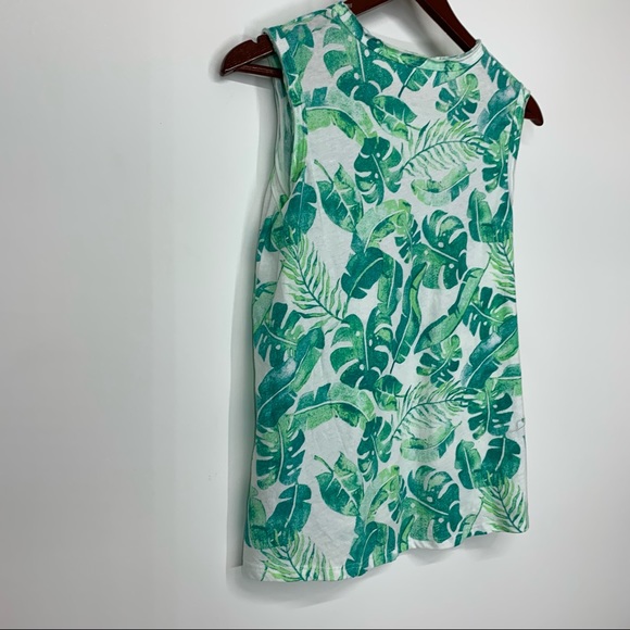 Girls More Than Magic Green Tropical Leaf Tank Top Pink Oh Hey Vacay Slogan Nwot - Picture 8 of 12